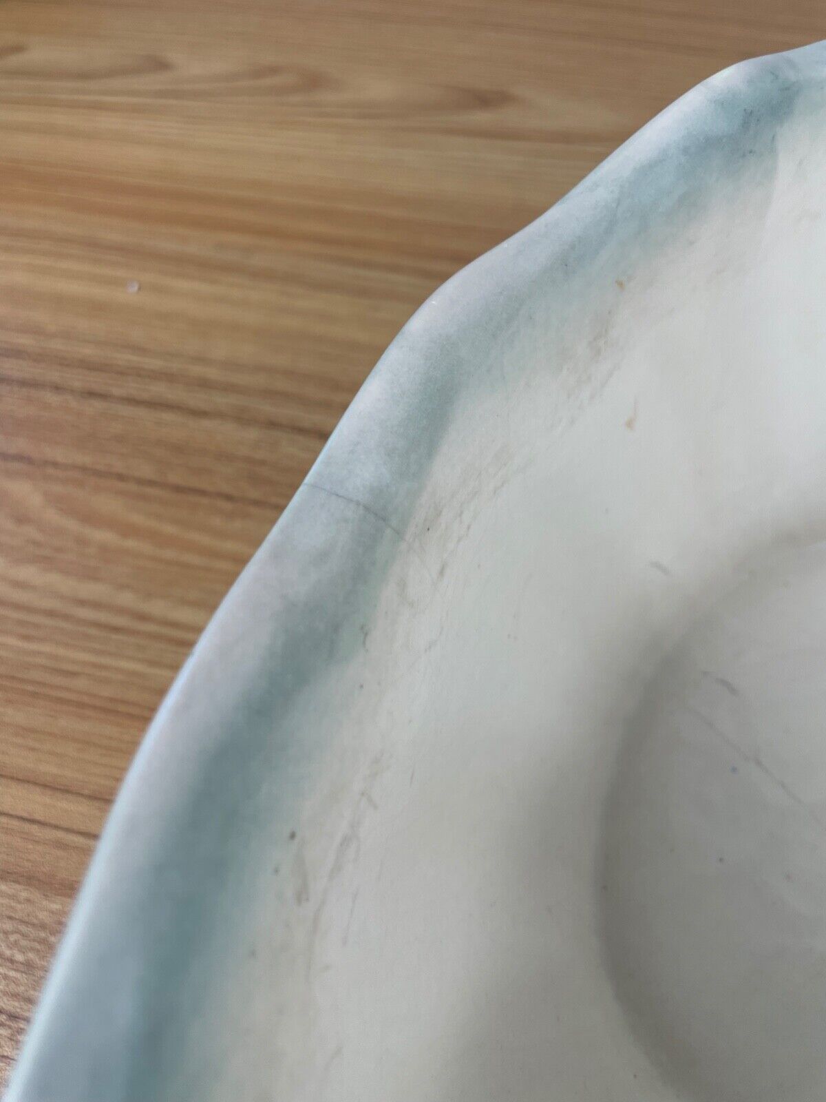 Hull Art Pottery Calla Lily Green Leaf 13" Console Bowl 590 / 32 With Handle