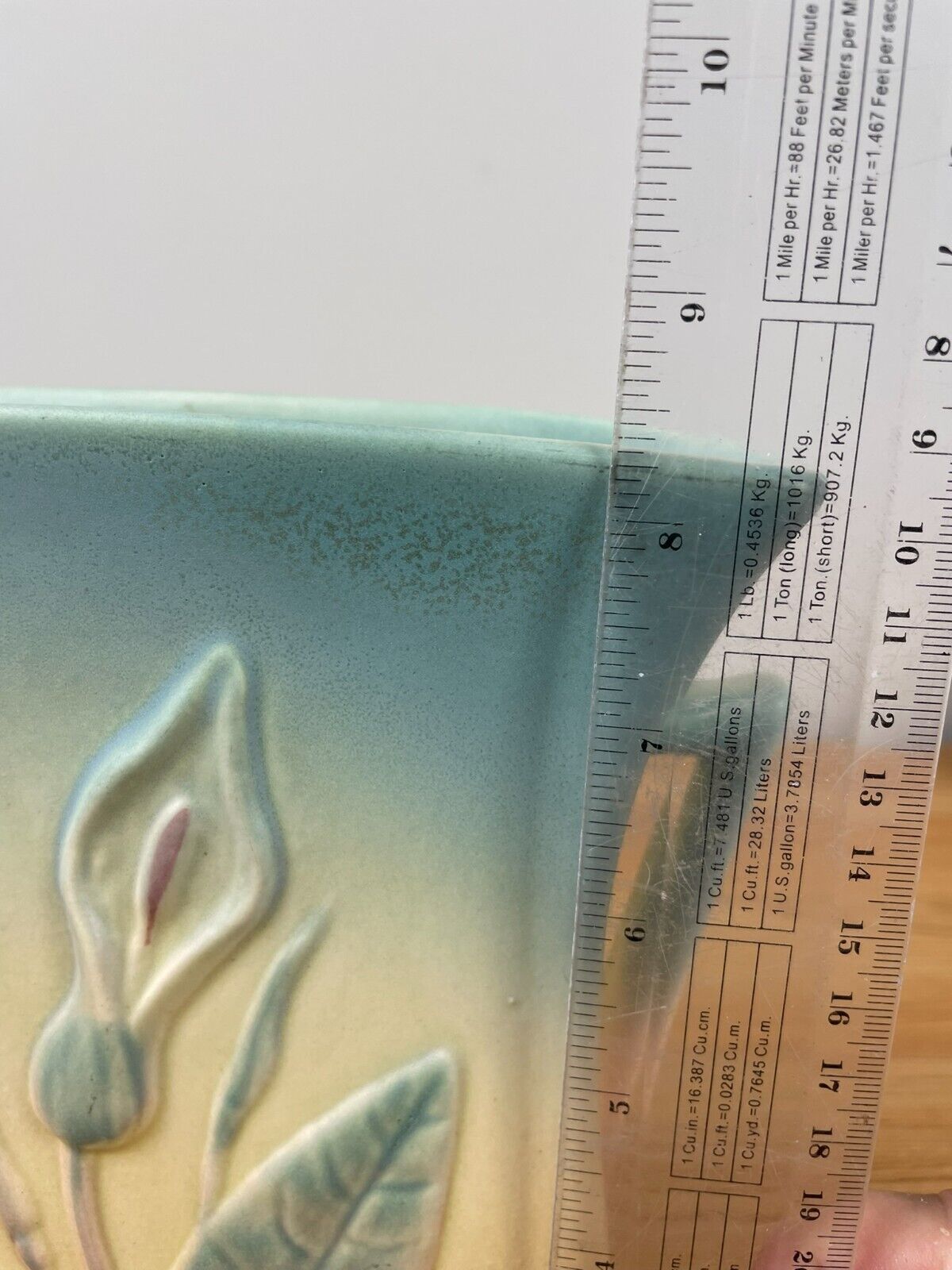 HULL ART POTTERY CALLA LILY FAN VASE #500 / 33 8" EXCELLENT 1938 MATT GLAZE