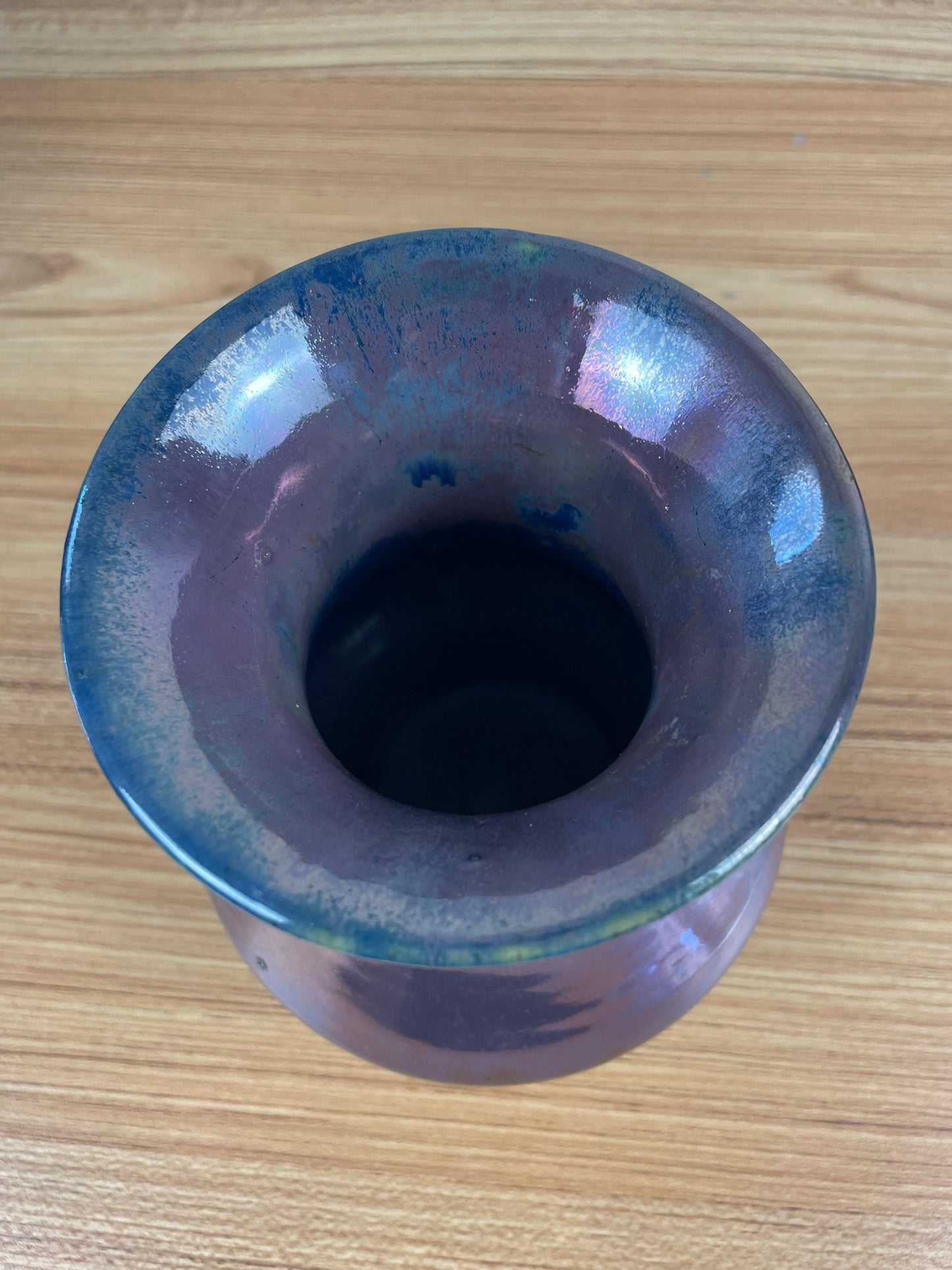 Pewabic Pottery 1920s Purple Iridescent Glaze Flared Rim Vase