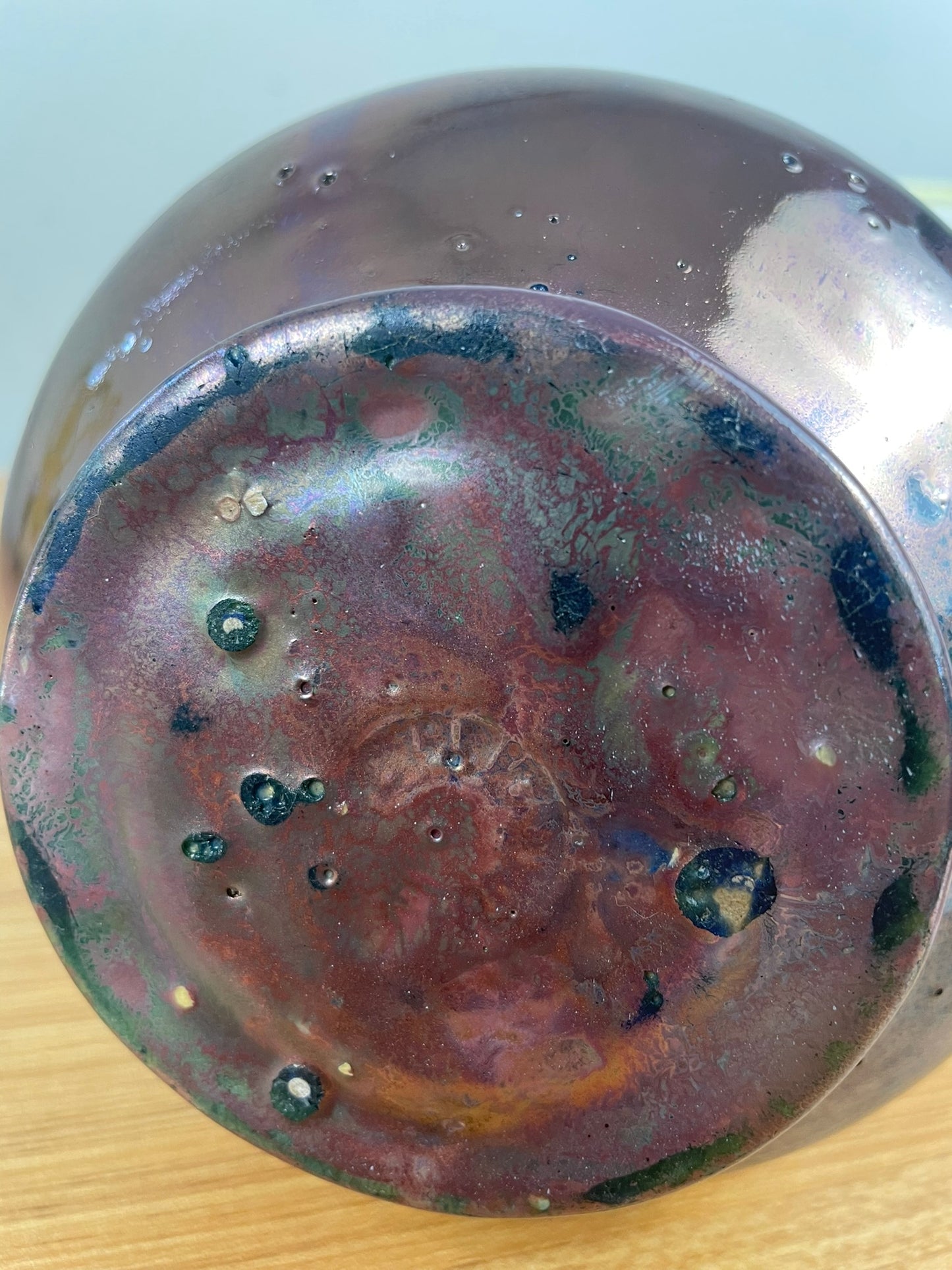 Pewabic Pottery 1920s Purple Iridescent Glaze Flared Rim Vase