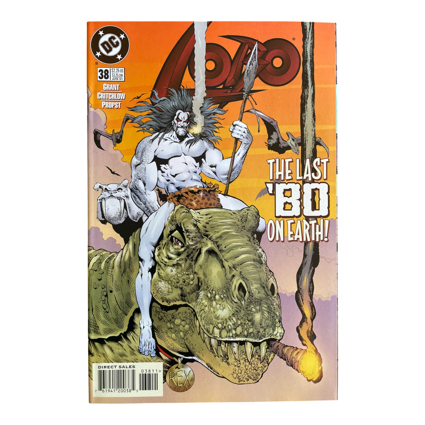 Lobo #38 ~ DC 1997 ~ "The Last 'Bo on Earth!" - dinosaur cigar