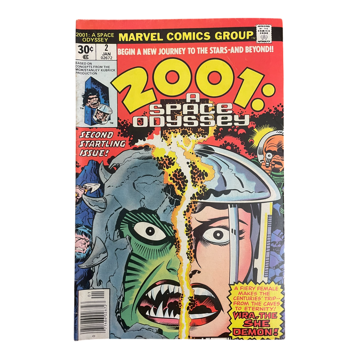 2001: A SPACE ODYSSEY #2 - VIRA THE SHE-DEMON -JACK KIRBY ART (MARVEL JAN. 1977)