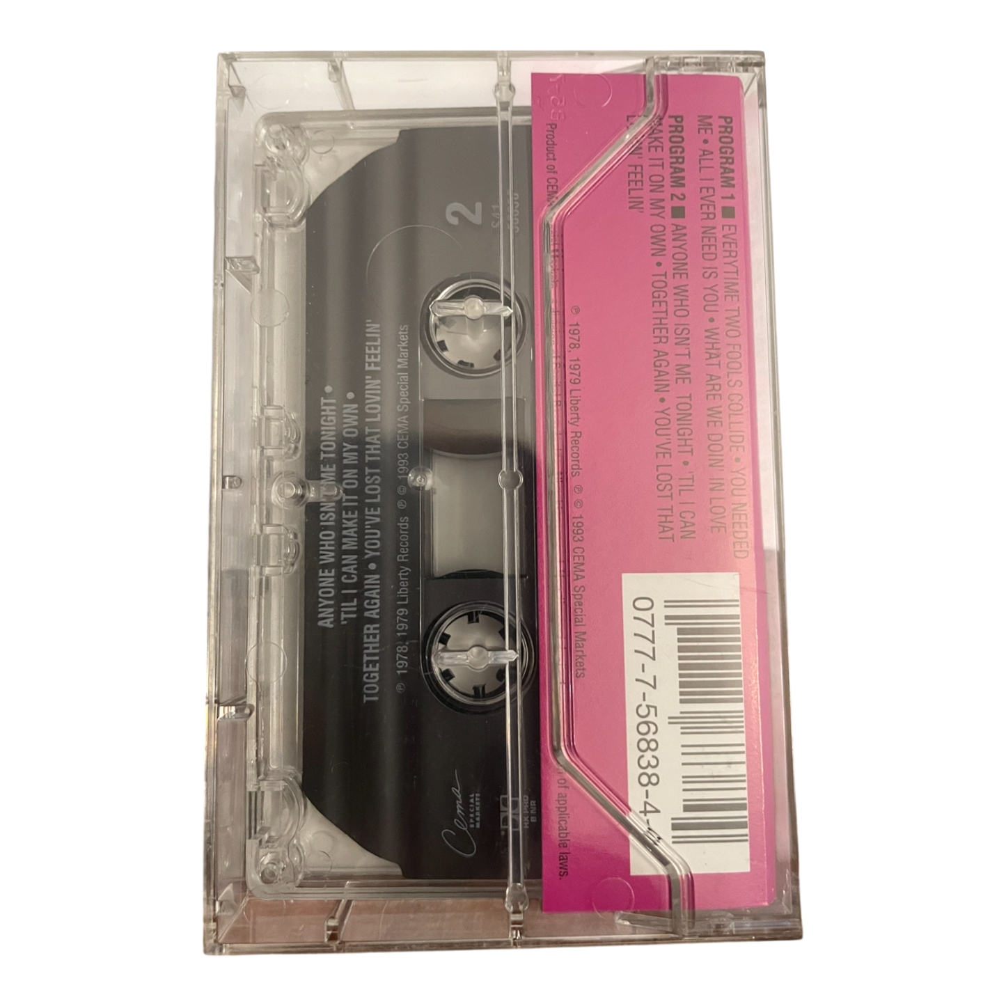 Vtg Kenny Rogers & Dottie West Every Time Two Fools Collide Cassette Tape