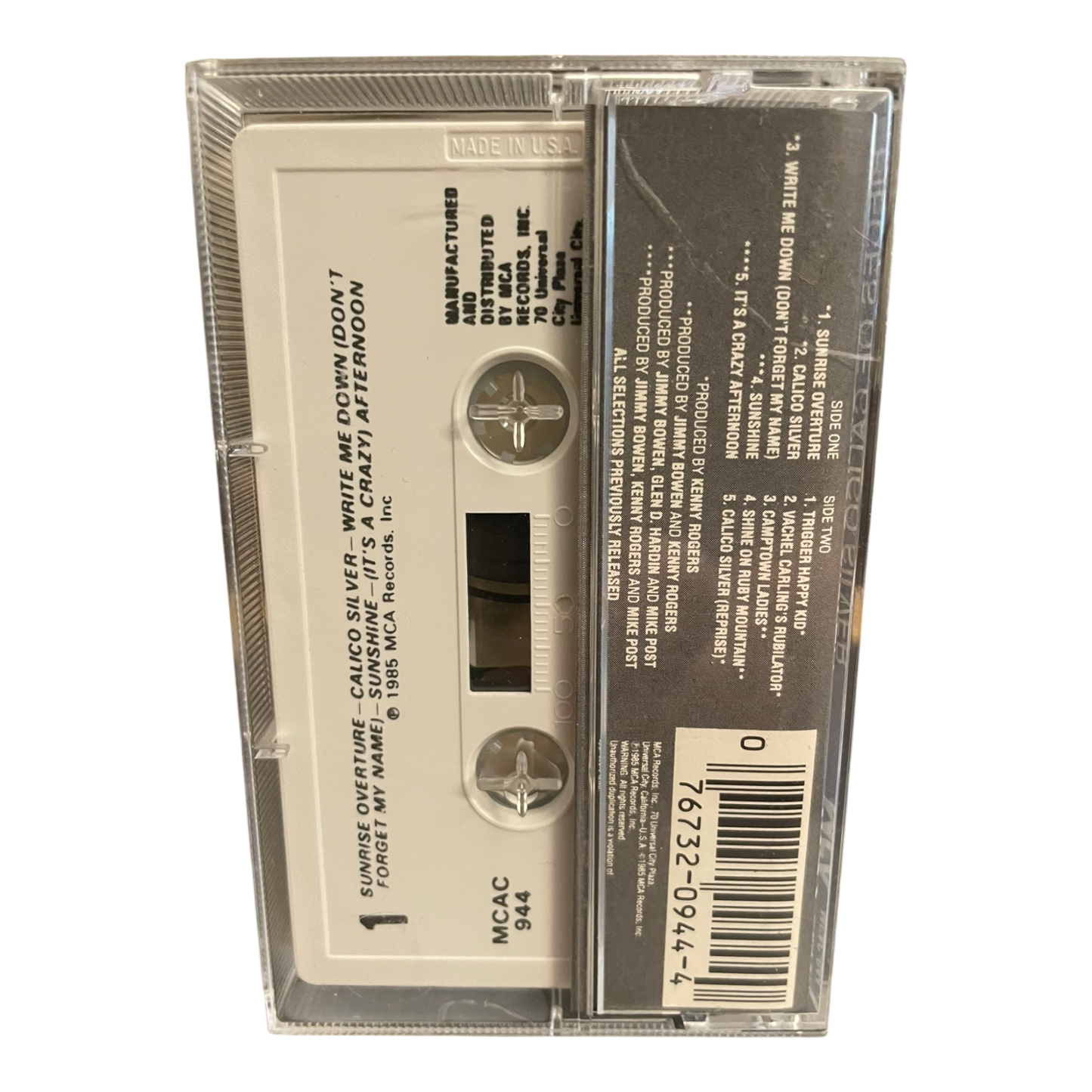 KENNY ROGERS AND THE FIRST EDITION PIECES OF CALICO SILVER CASSETTE TAPE