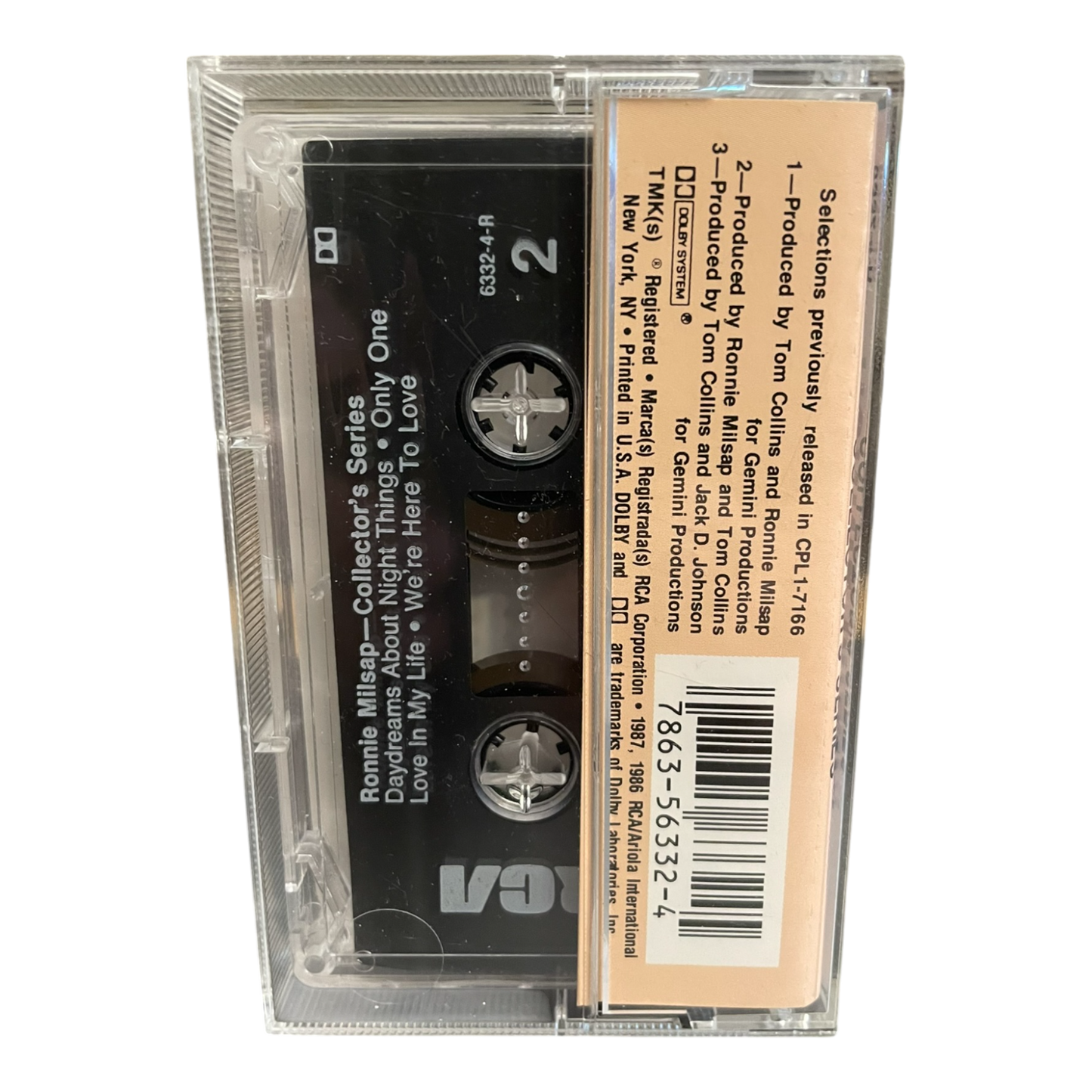 RONNIE MILSAP COLLECTORS SERIES CASSETTE TAPE