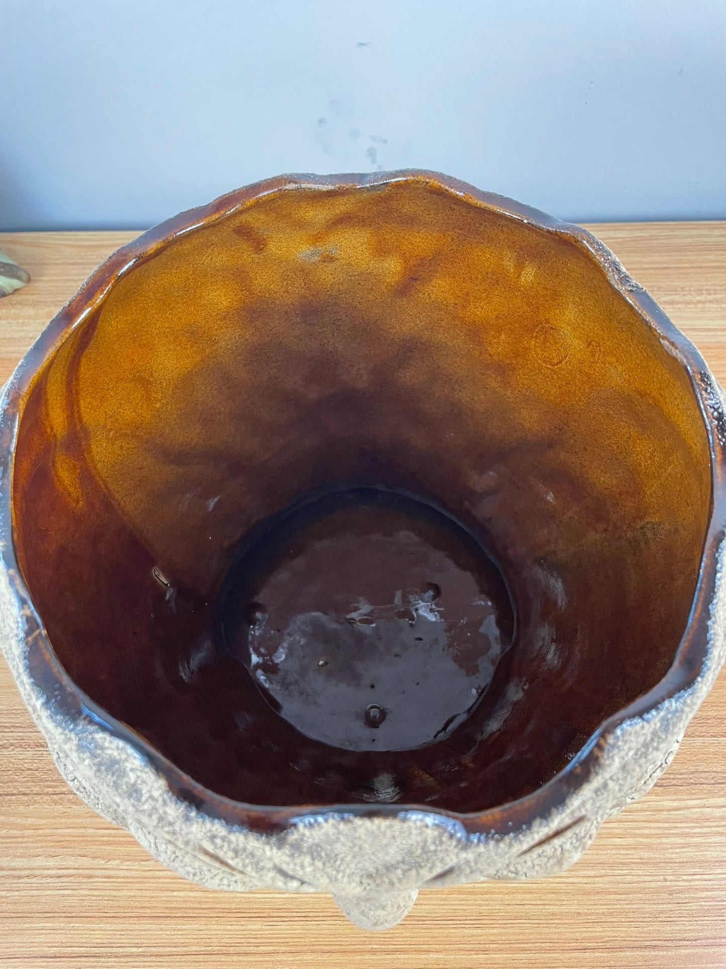 Royal Haeger Art Pottery Very Large Owl Planter Brown Sand Finish Glaze