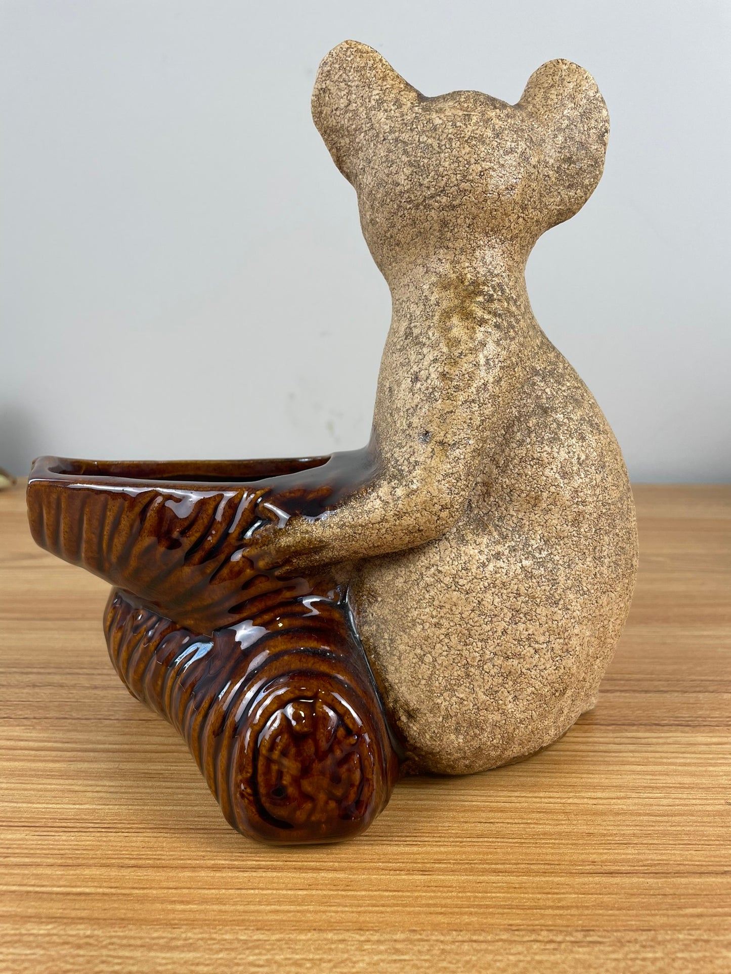 Royal Haeger USA Koala Teddy Bear Tree Sandstone Brown Planter