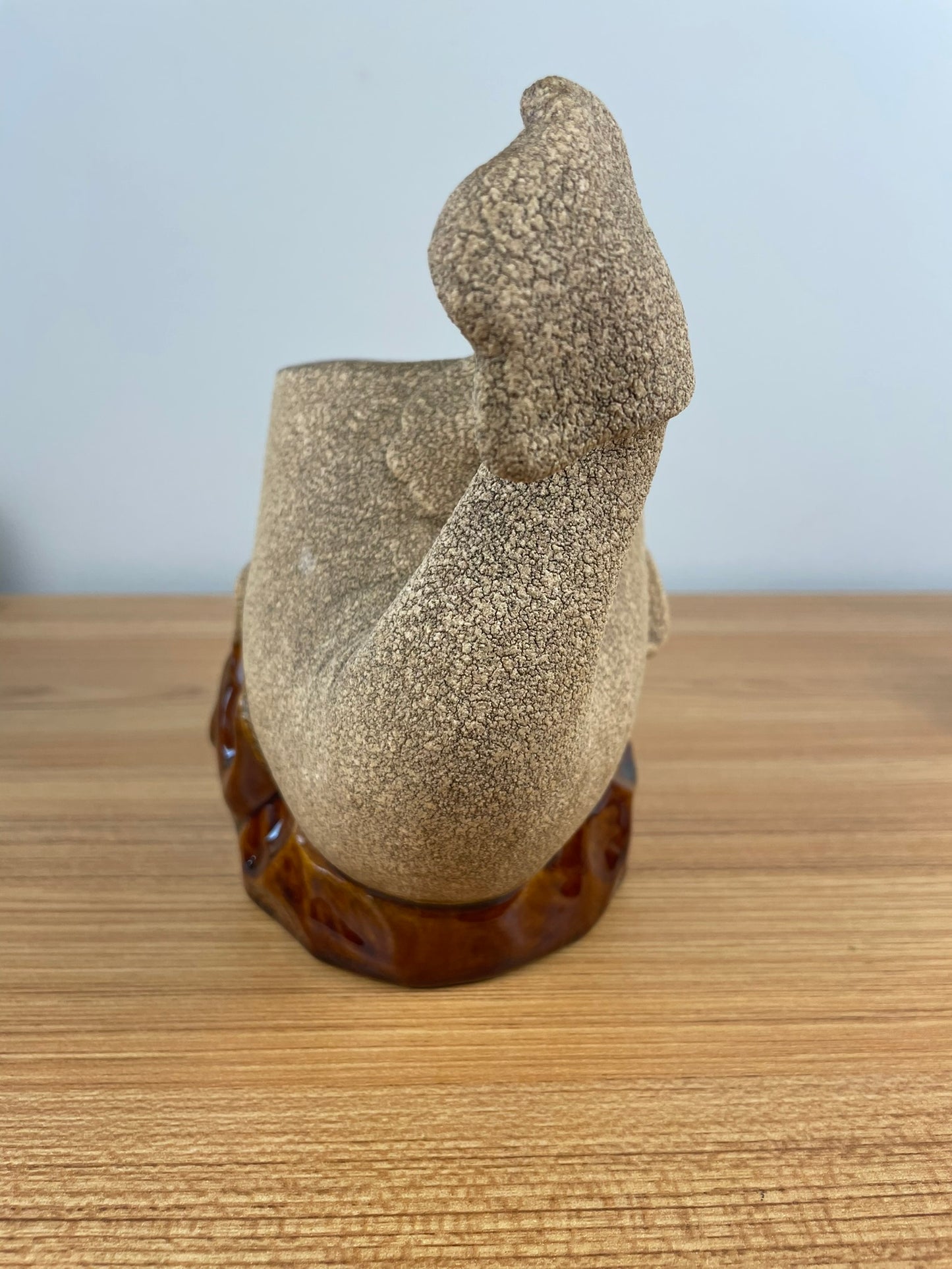 Royal Haeger Whale & Baby Planter Mid-Century Bennington Sand & Brown Glaze USA