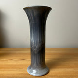 Cliftwood Illinois Art Pottery Purple Blue Glaze Large 9.5" Trumpet Vase