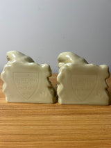 Rookwood 1955 Art Pottery Glossy Tan Engineering Society Raven Bookends #2275