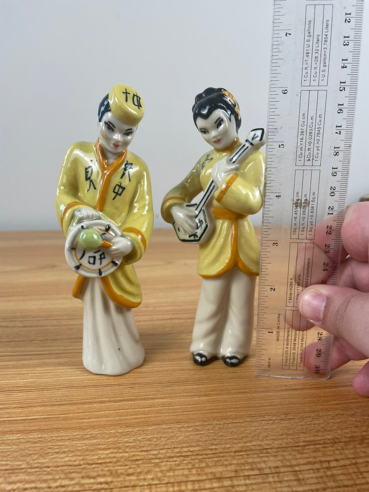 Vintage 1950’s Ceramic Arts Studio Couple Playing Guitar/Drum Figures Madison WI