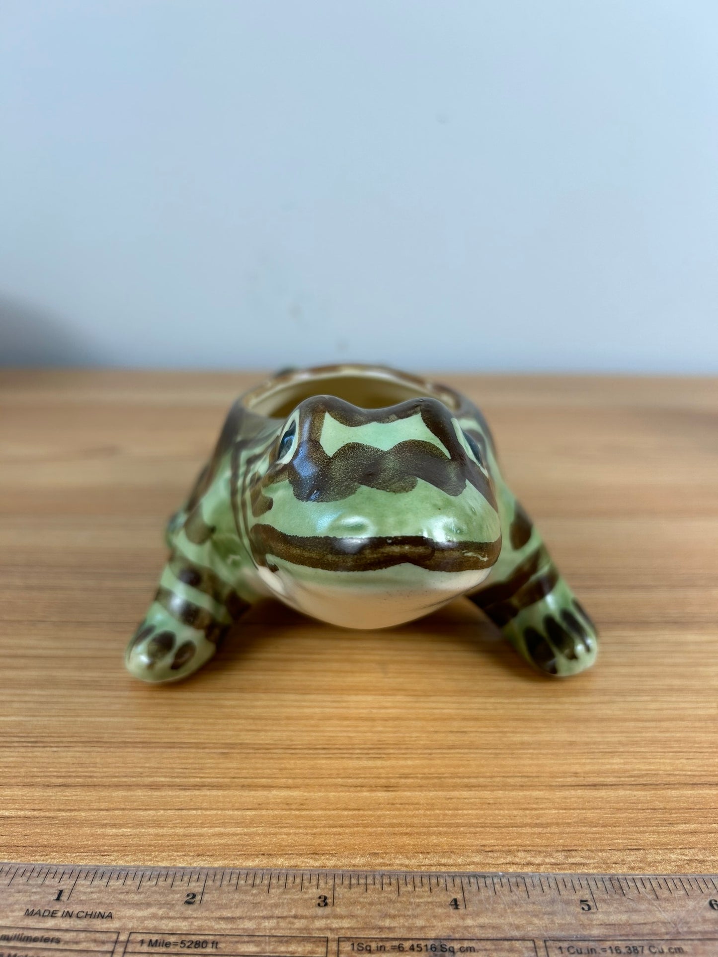 Brush McCoy Art Pottery Bull Frog Planter Dish Sponge Holder 8" Length