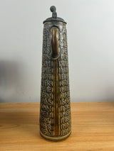 Reinhold Merkelbach German Pottery Lidded 14" Tankard With The Lords Prayer In Relief