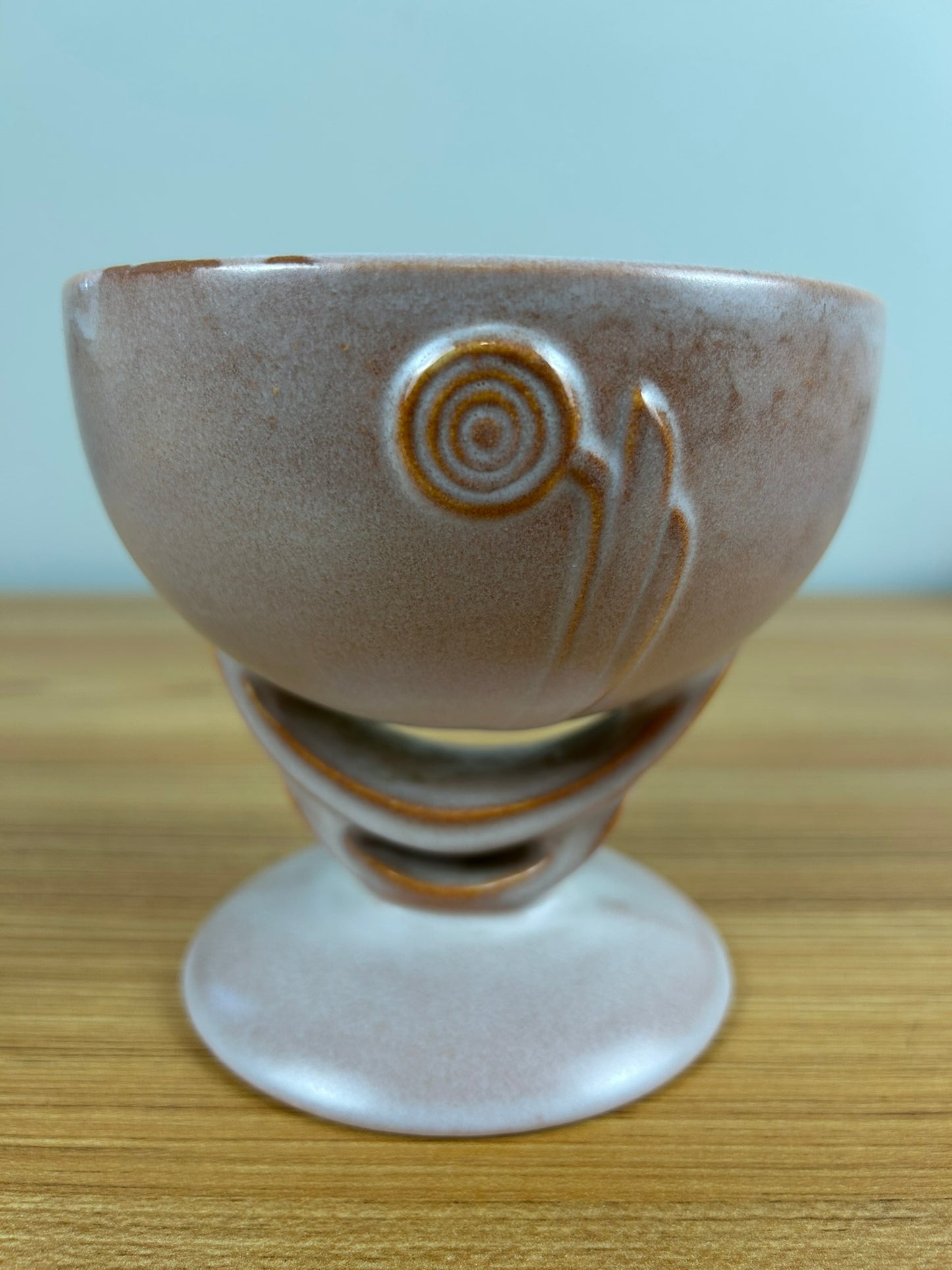 ROSEVILLE POTTERY-MODERNE #295 IVORY-ART DECO FOOTED COMPOTE