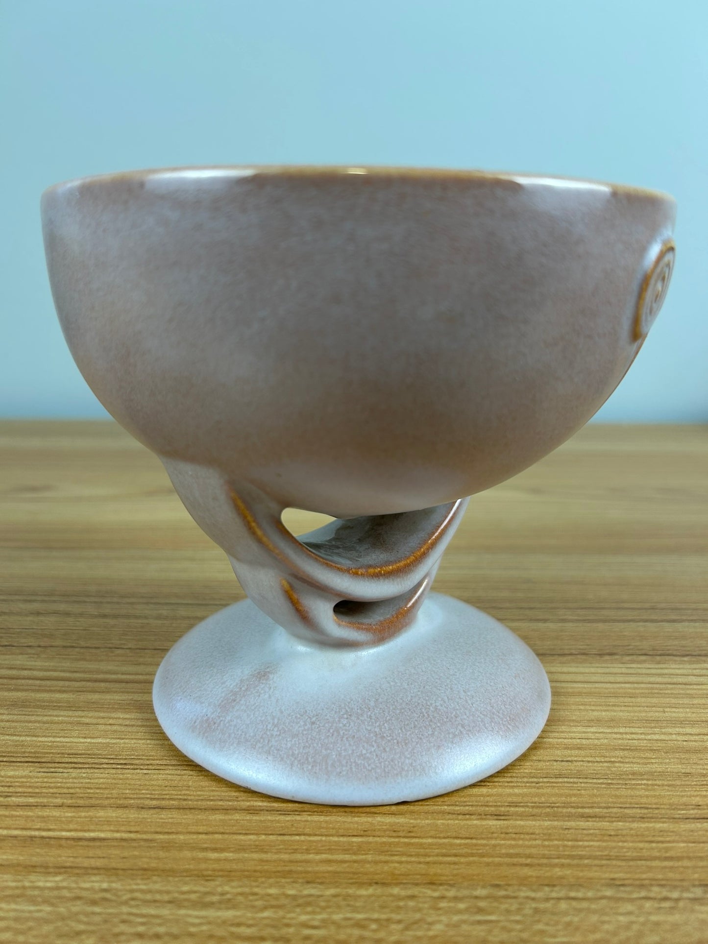 ROSEVILLE POTTERY-MODERNE #295 IVORY-ART DECO FOOTED COMPOTE