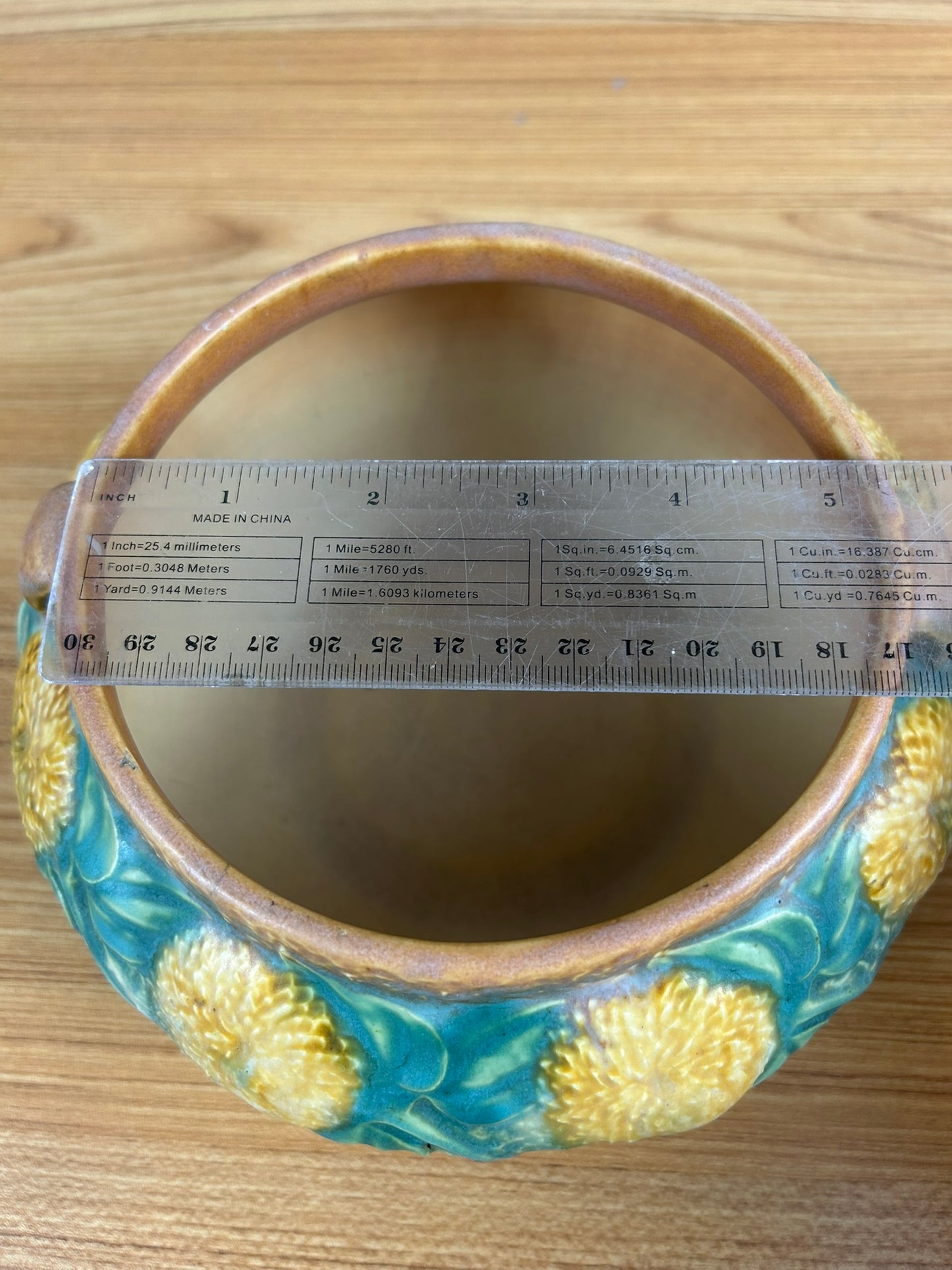Roseville Sunflower 1930 Vintage Arts And Crafts Pottery Ceramic Bowl 208-5