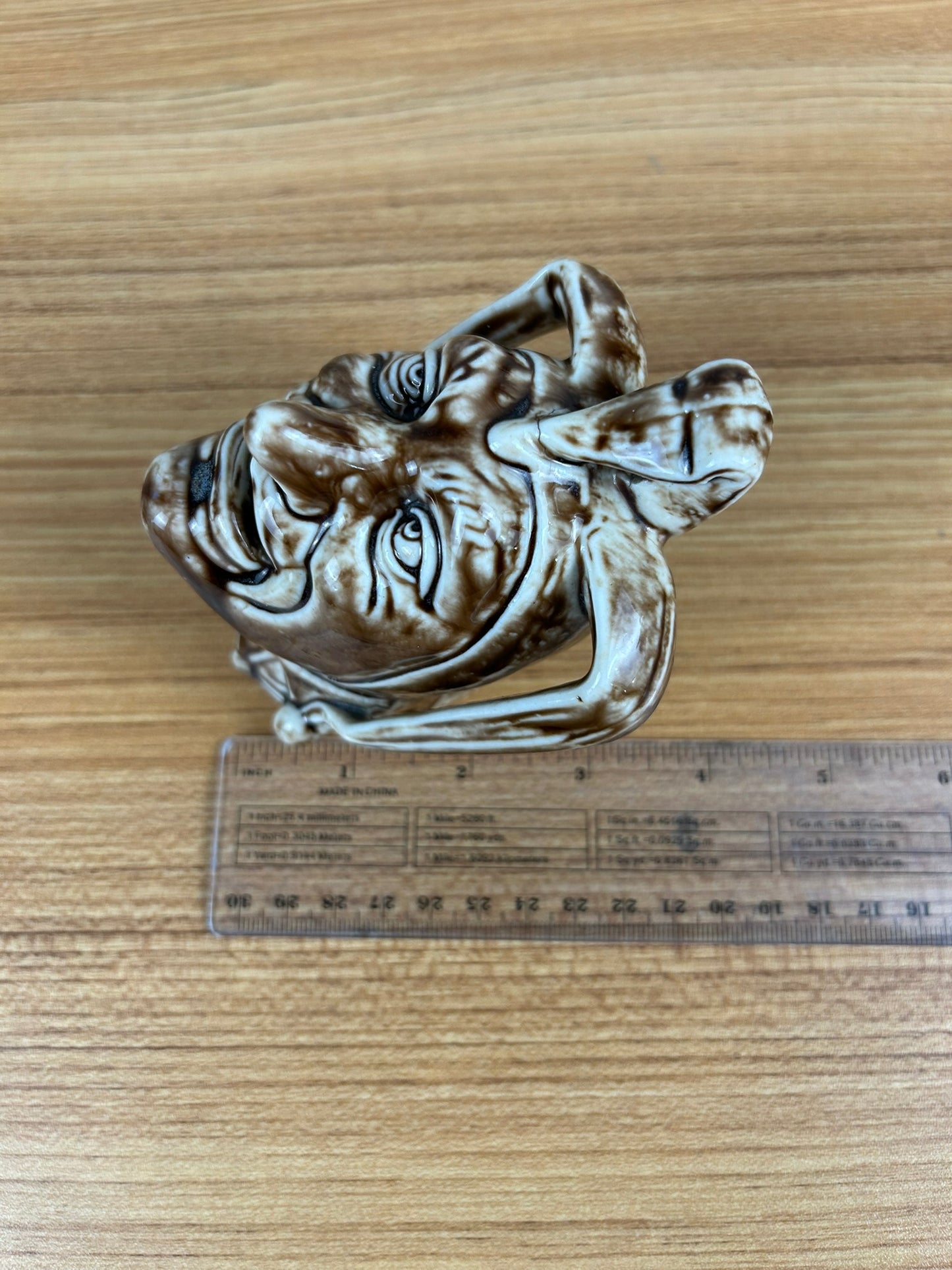 Antique Porcelain Jester Clown Austrian figural Still Bank Austrian fine 1910