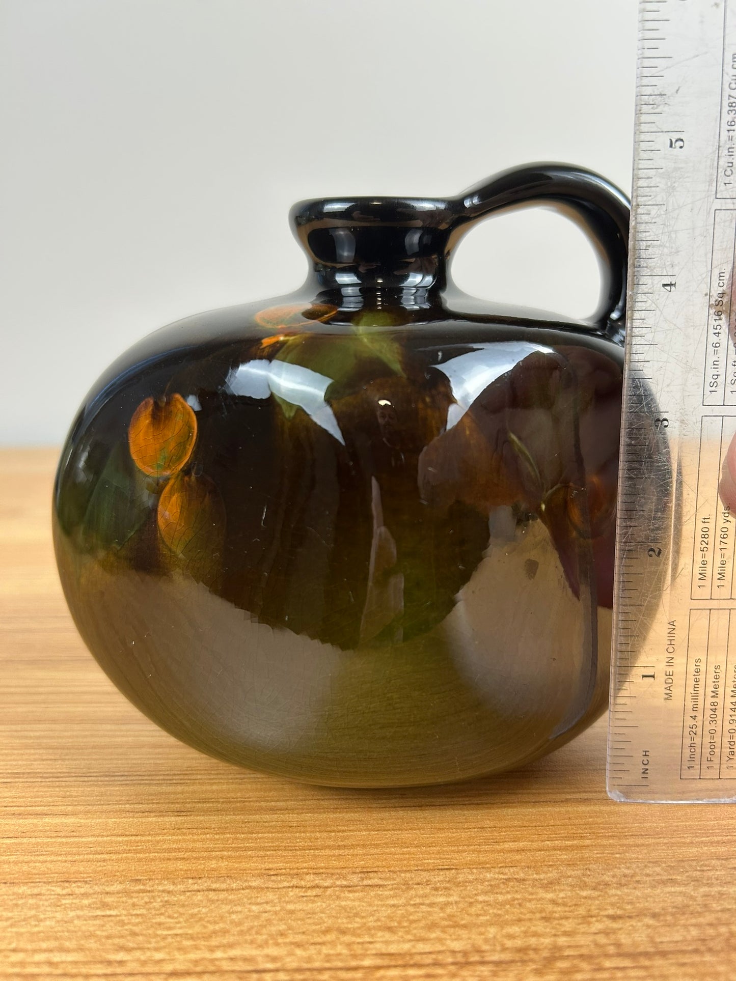 Weller Louwelsa Art Pottery Standard Glaze Handled Jug Hand Painted Cherries