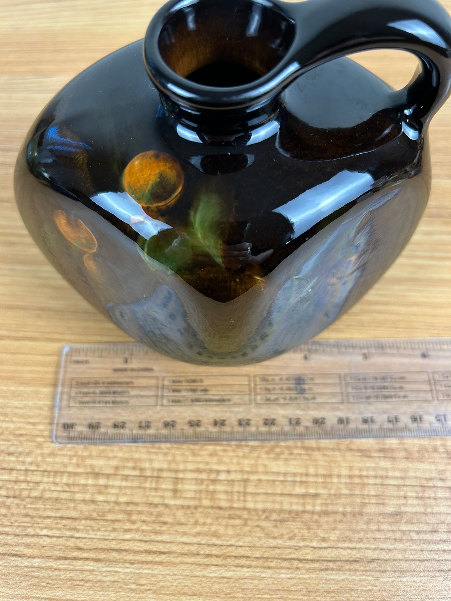 Weller Louwelsa Art Pottery Standard Glaze Handled Jug Hand Painted Cherries
