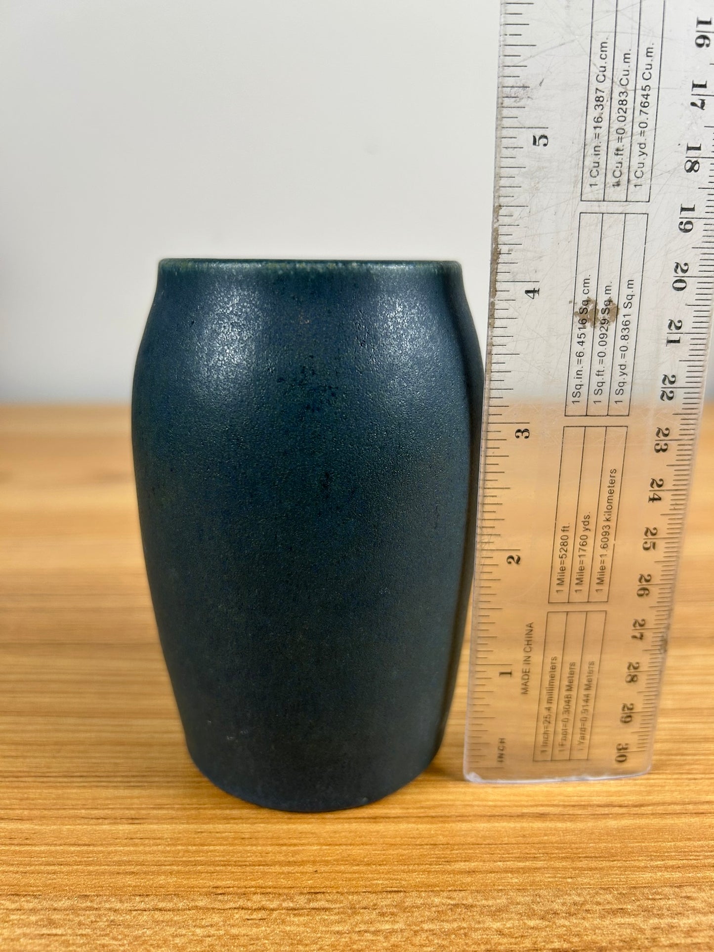 Attributed To Marblehead Trial Piece Or School Of Marblehead Blue Cabinet Vase.