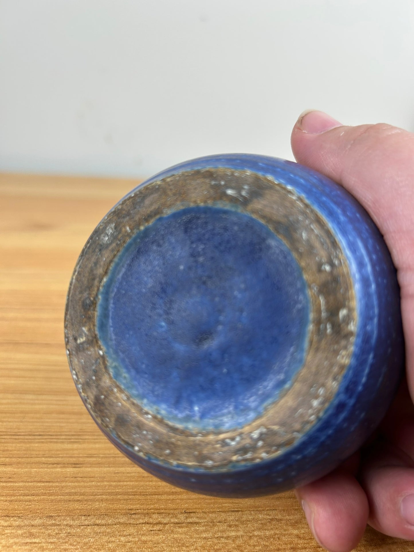 Attributed To Marblehead Trial Piece Or School Of Marblehead Blue Bulbous Vase