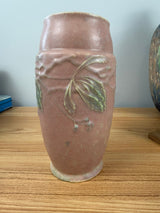 Roseville Cremona 1927 Art Pottery Pink Green Floral Matte Glaze Vase #355-8