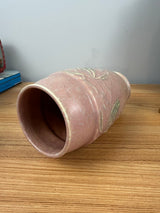 Roseville Cremona 1927 Art Pottery Pink Green Floral Matte Glaze Vase #355-8