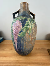 Roseville Art Pottery Wisteria Blue Arts And Crafts 15" Tall Floor Vase 641-15