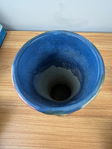 Vintage Weller Pottery Flemish Rhododendron Vase, Blue/Tan/Green 10” Excellent