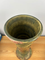 Vintage Weller Pottery Flemish Rhododendron Floor Vase /Tan/Green 16” Excellent