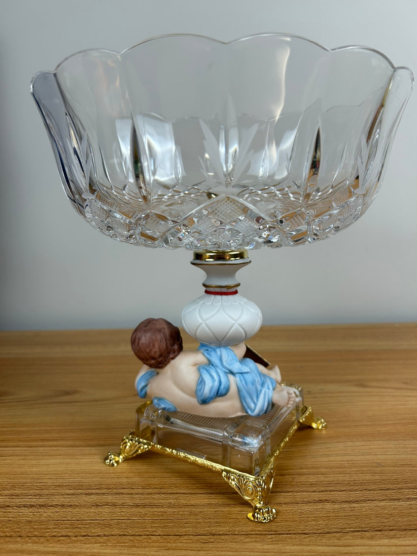 Garanzia CRE ART Italian Crystal Capodimonte Porcelain Compote New With Tag