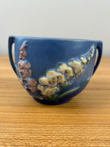 Roseville Pottery Foxglove Blue Small Jardiniere With Handles 659-3