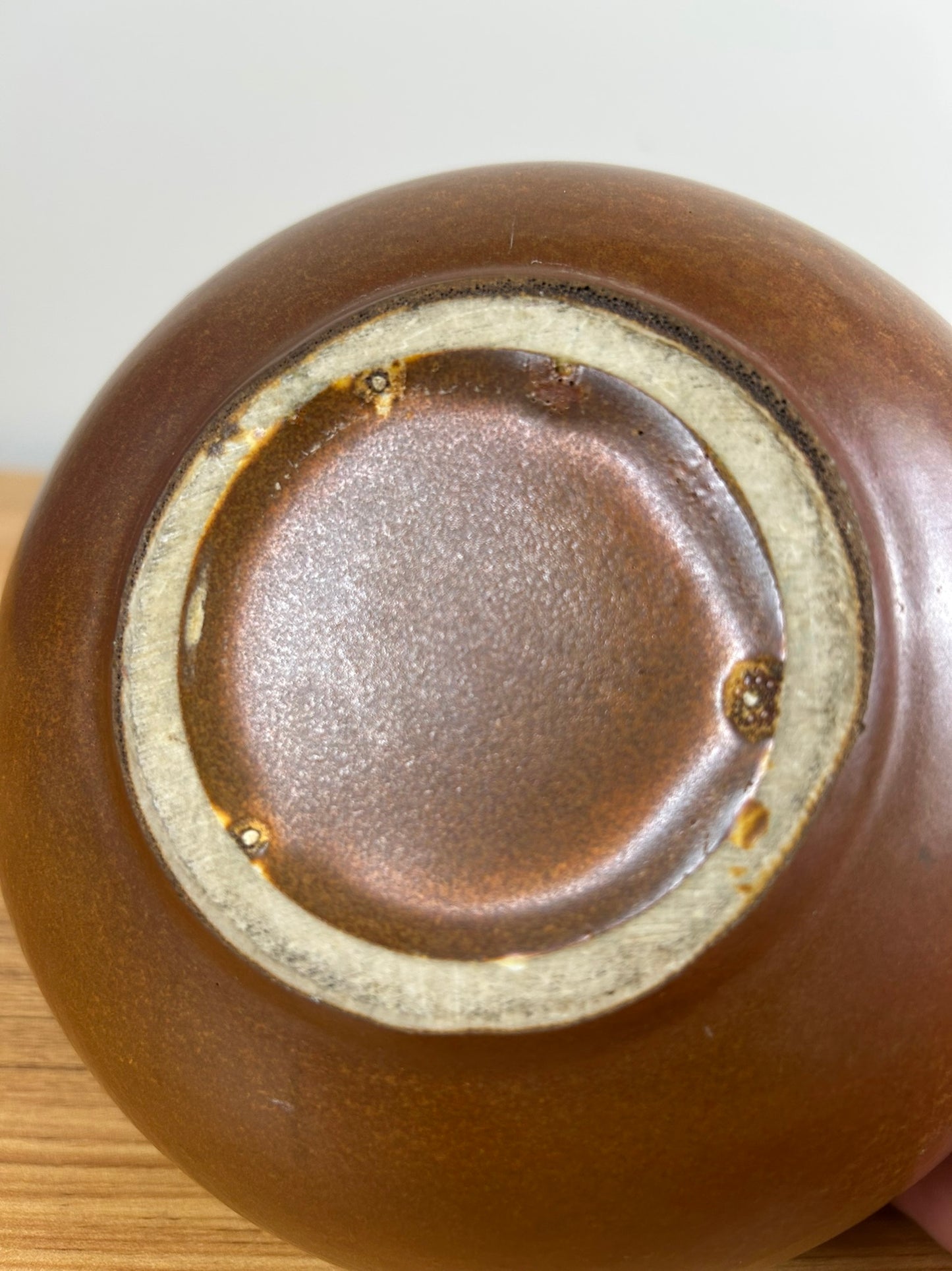 Monmouth Illinois Art Pottery Orange Rust Art Deco 3 Loop Handled Vase