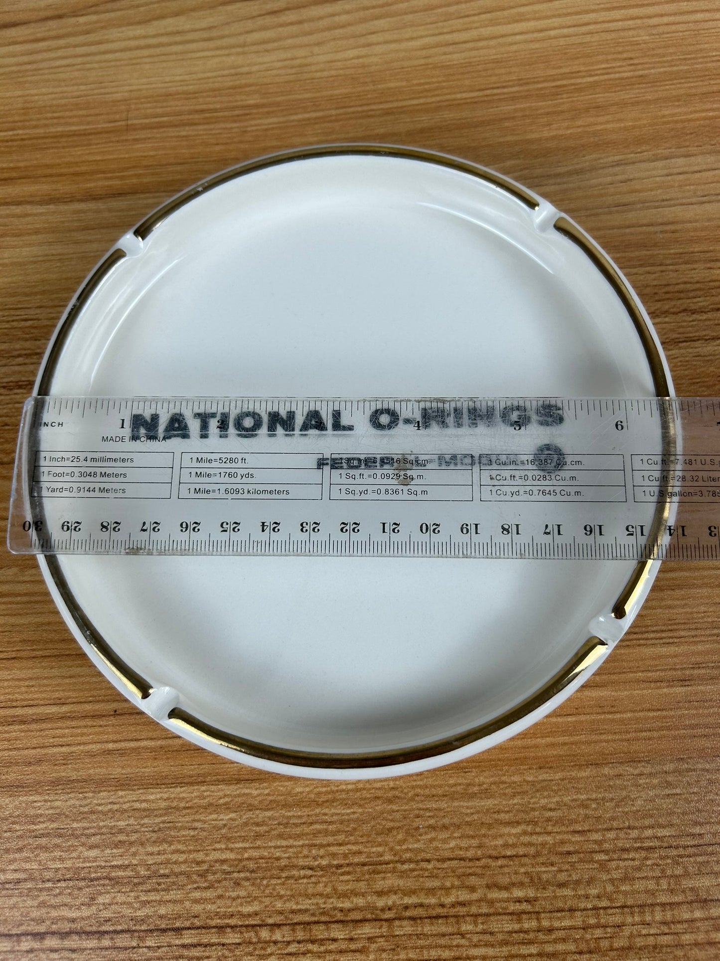 National O-Rings Federal Moguls Ceramic Advertising Ashtray