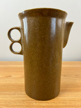 Bennington Potters VT 7.5" Tall Trigger Handle Mottled Brown Pitcher Coffee Pot
