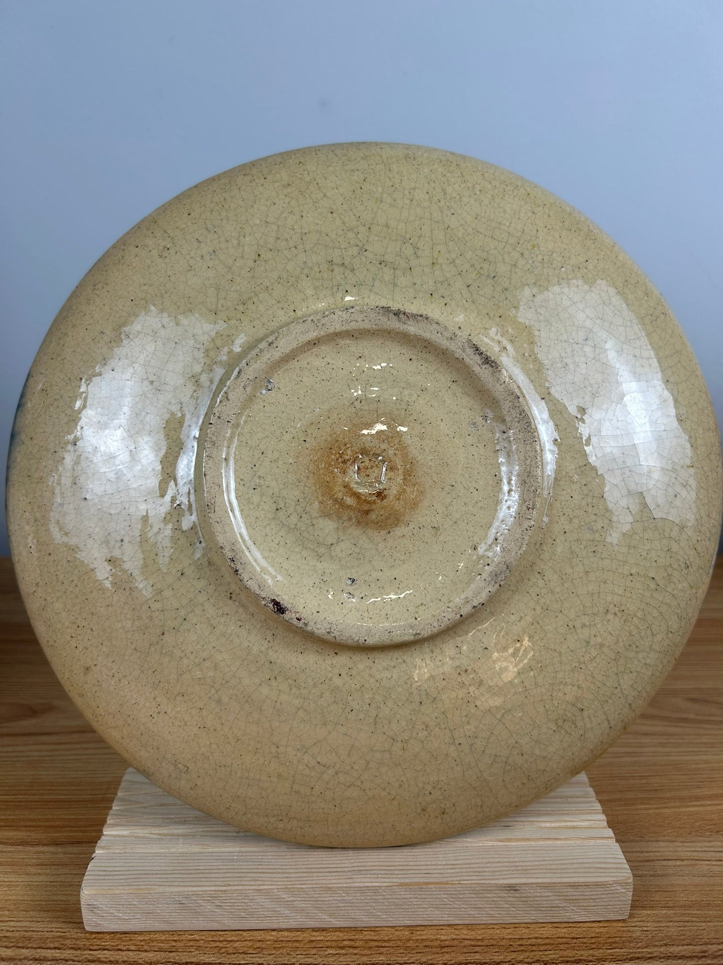 Vintage Catholic Art Pottery Communion Plate With Religious Characters IHS Center