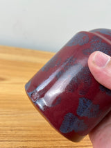 Bybee Pottery Sponge Blue Red Vintage Small Handled Jug