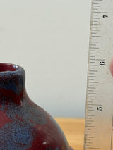 Bybee Pottery Sponge Blue Red Vintage Small Handled Jug