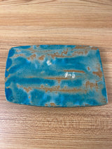 Pewabic Pottery Detroit 1966 Mottled Blue MSU Personalized Professor Ashtray