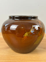 JB Owens Utopian Standard Glaze 1900s Hand Painted Floral Bulbous Vase