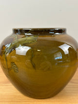 JB Owens Utopian Standard Glaze 1900s Hand Painted Floral Bulbous Vase