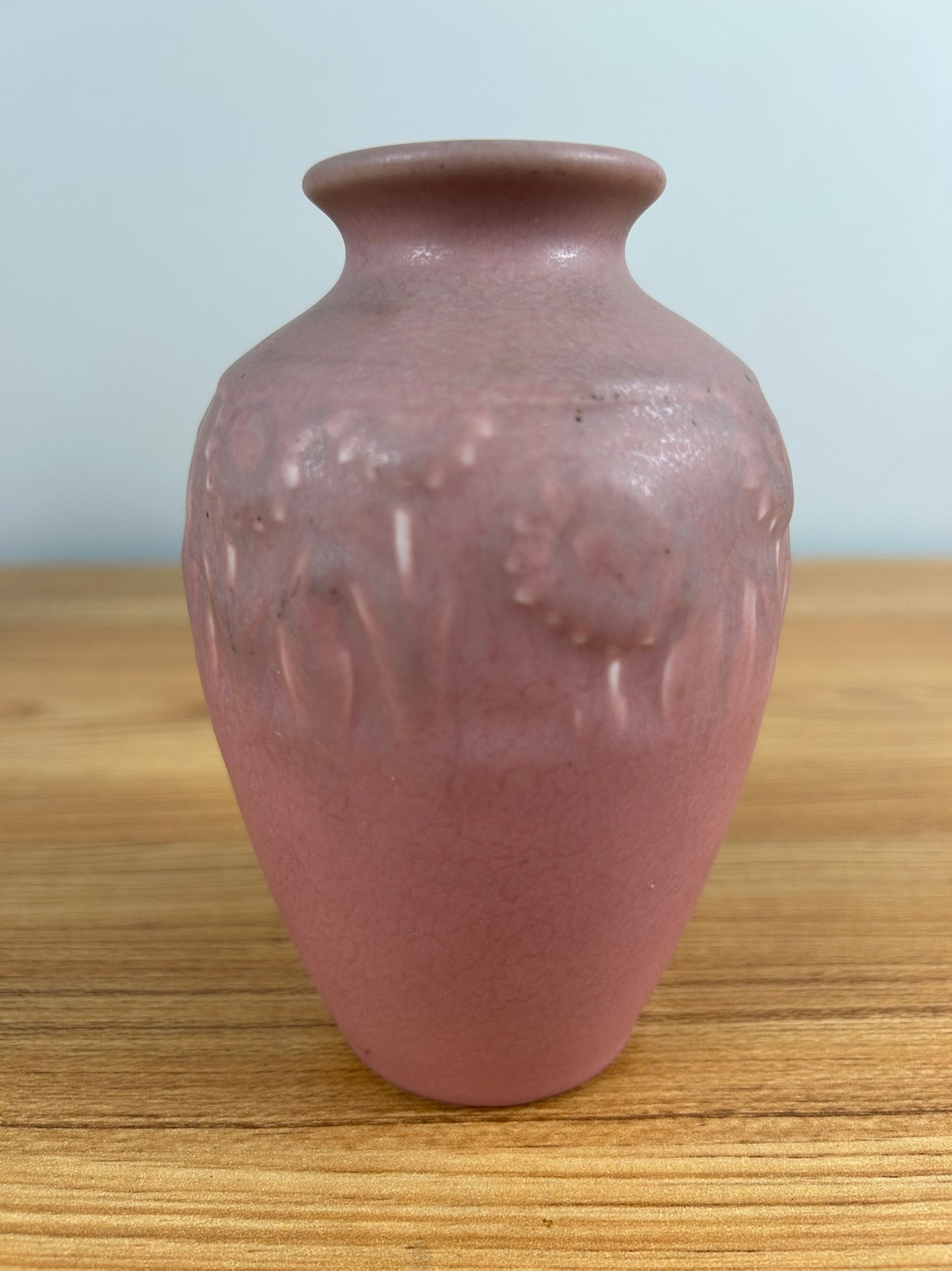 Vintage 1928 Rookwood Art Pottery Vase Matte Pink Shape # 2591 (Sunflower)