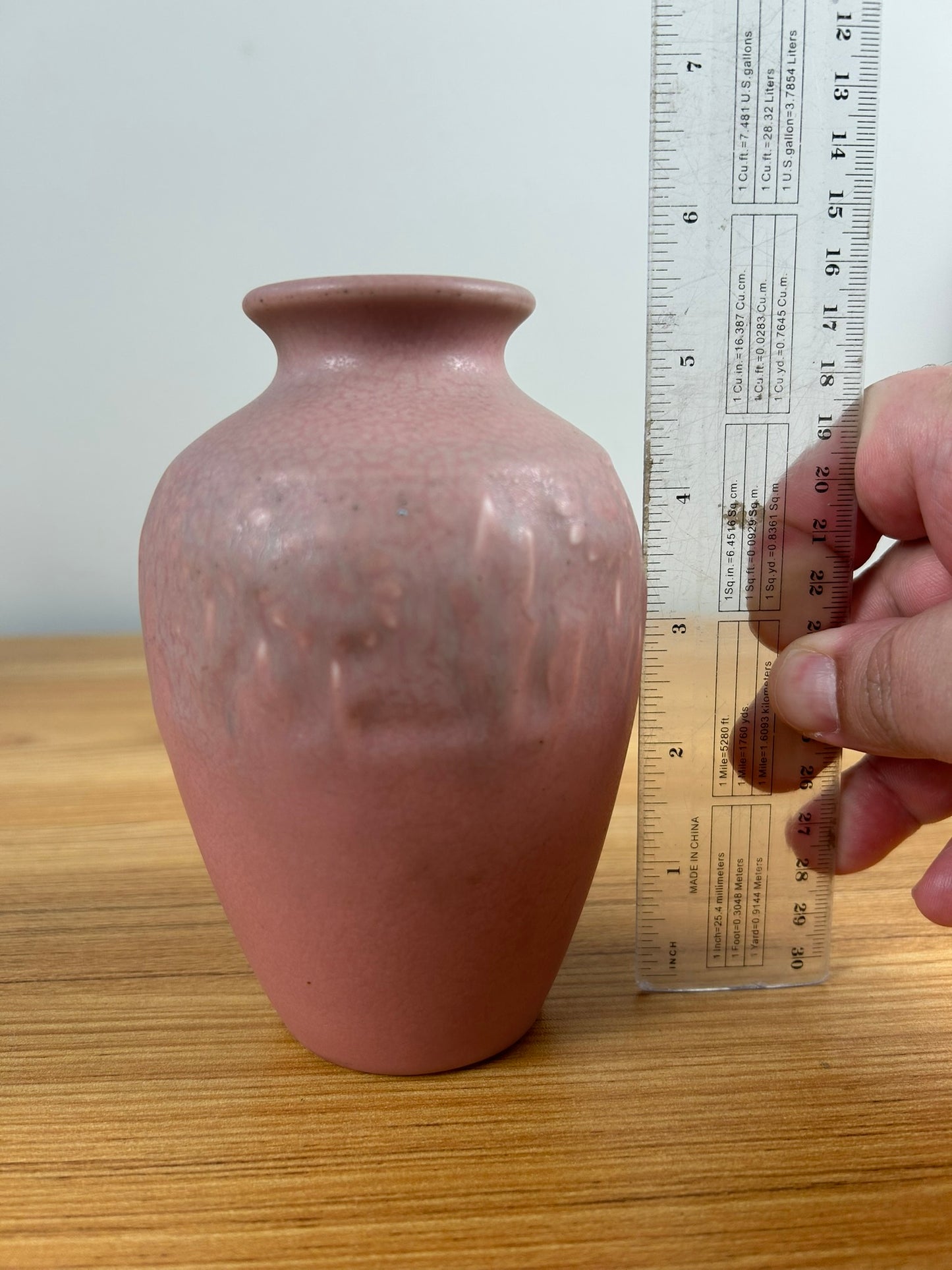 Vintage 1928 Rookwood Art Pottery Vase Matte Pink Shape # 2591 (Sunflower)
