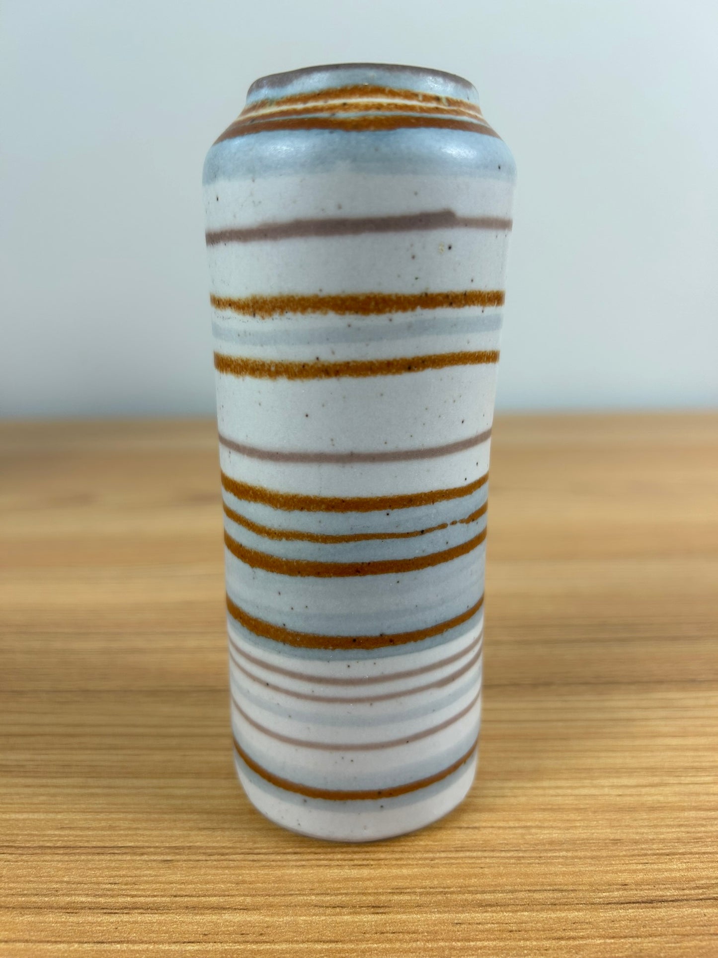 Glidden Pottery Fong Chow Vase Vintage Sandstone Artware Stripes 5.5" Tall
