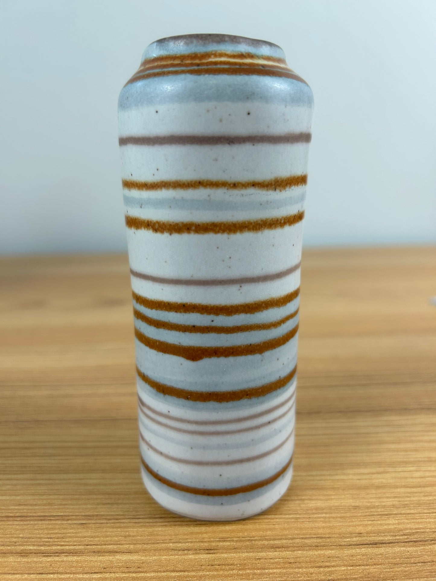 Glidden Pottery Fong Chow Vase Vintage Sandstone Artware Stripes 5.5" Tall