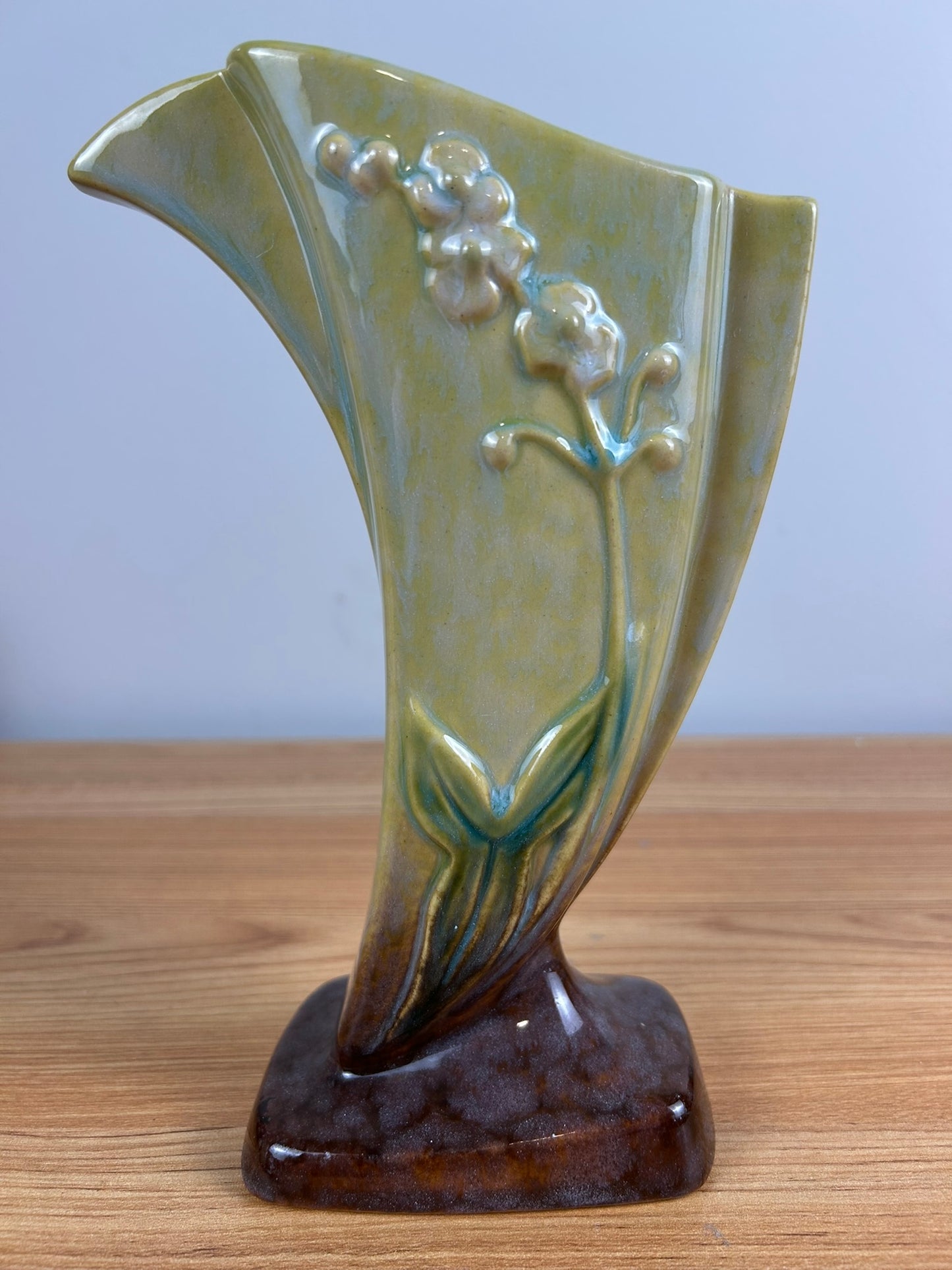 Roseville Wincraft Green 1948 Vintage Art Deco Pottery Ceramic Flower Vase 273-8