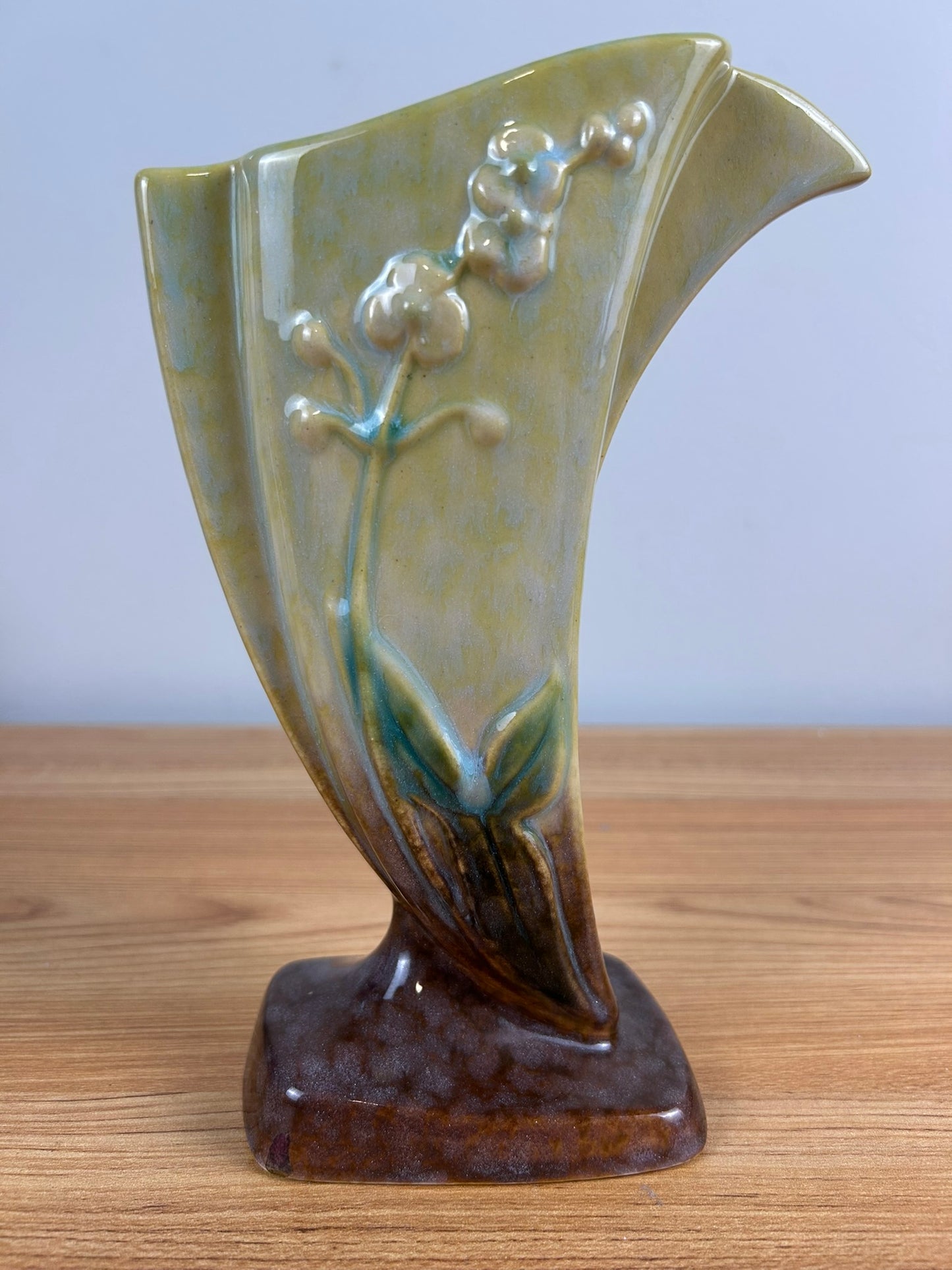 Roseville Wincraft Green 1948 Vintage Art Deco Pottery Ceramic Flower Vase 273-8