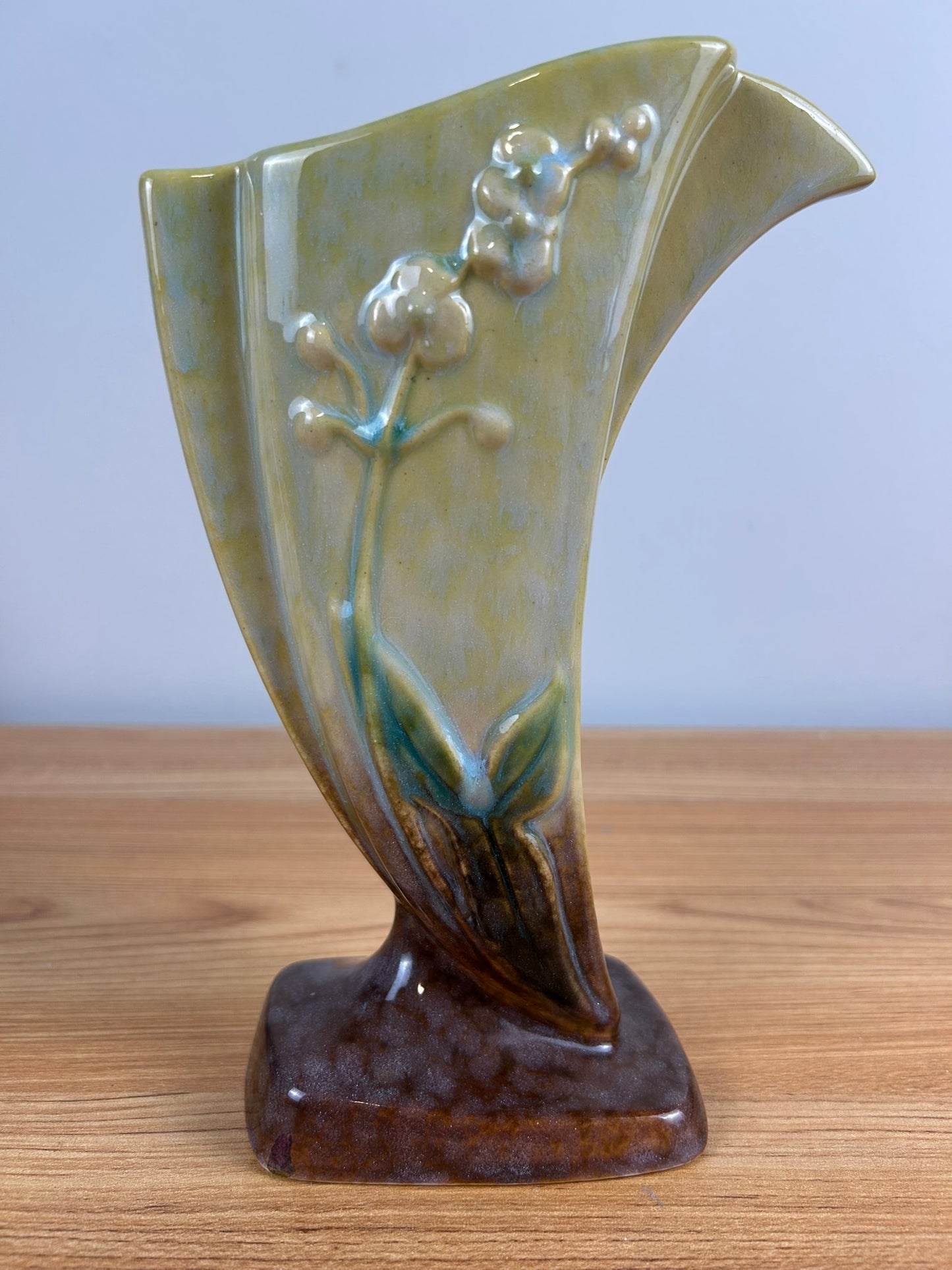 Roseville Wincraft Green 1948 Vintage Art Deco Pottery Ceramic Flower Vase 273-8
