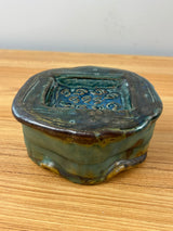 John Glick Michigan Studio Art Pottery Brown Textured Hand Soap Dish
