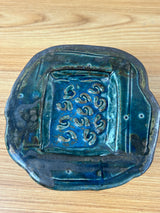 John Glick Michigan Studio Art Pottery Brown Textured Hand Soap Dish